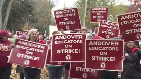 Andover teachers rally on town common after voting to go on strike